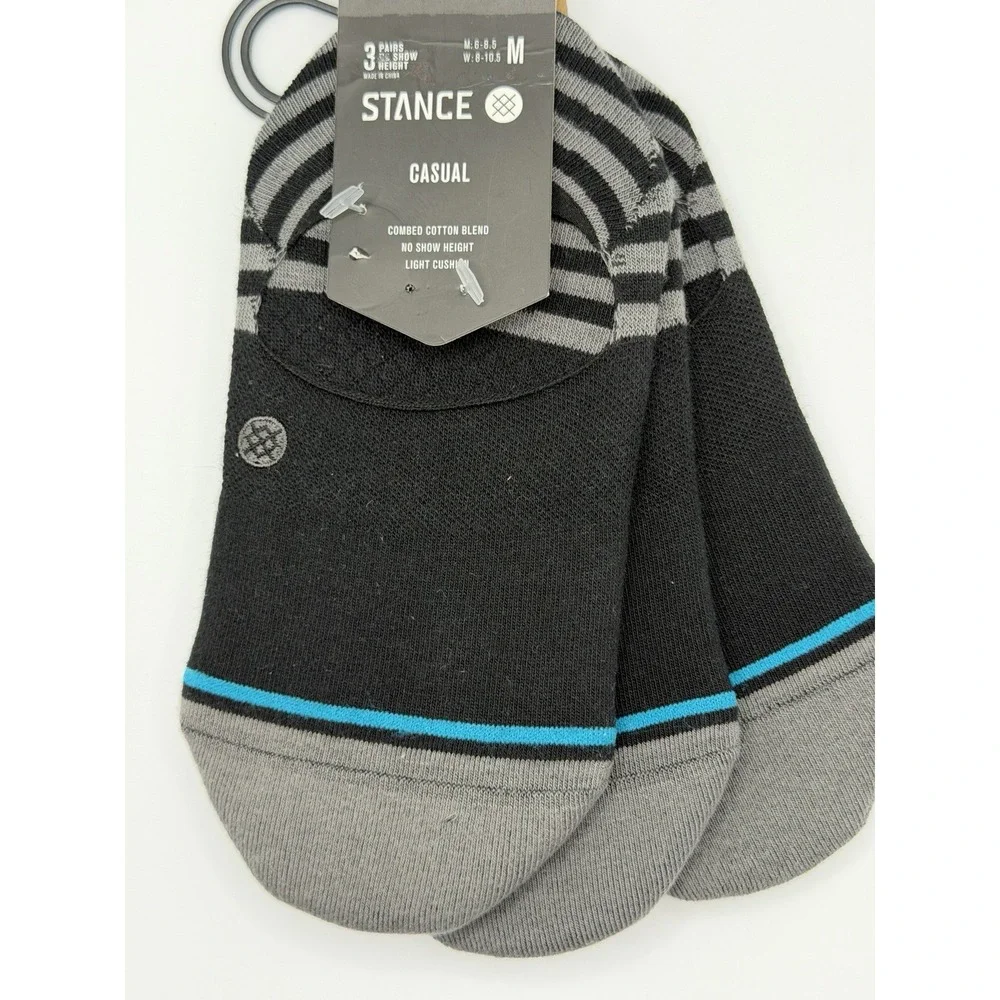 Stance Womens Sensible Two 3 Pack No Show Socks Black Medium NWT